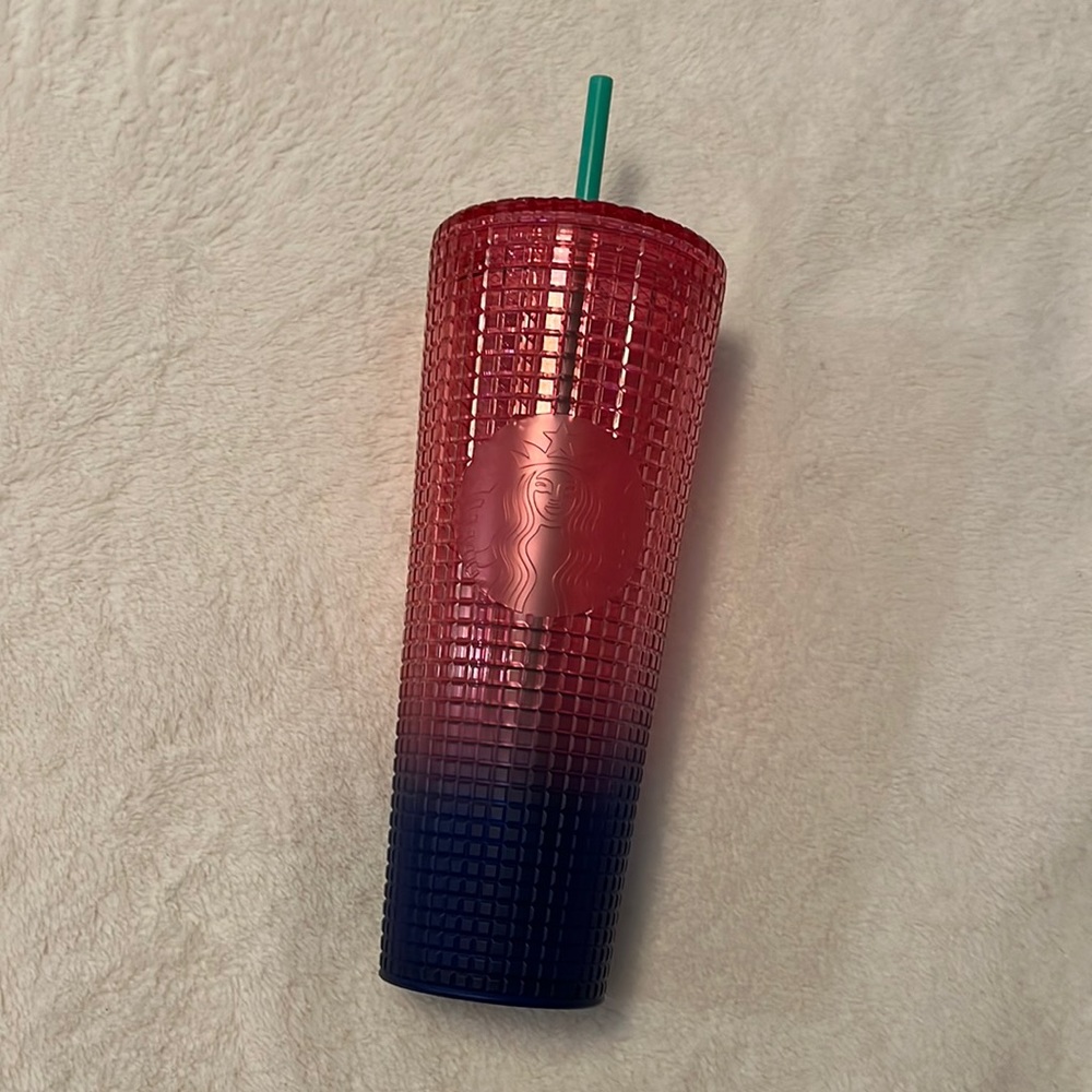Pink and Blue Ombre Starbucks Grid Cup